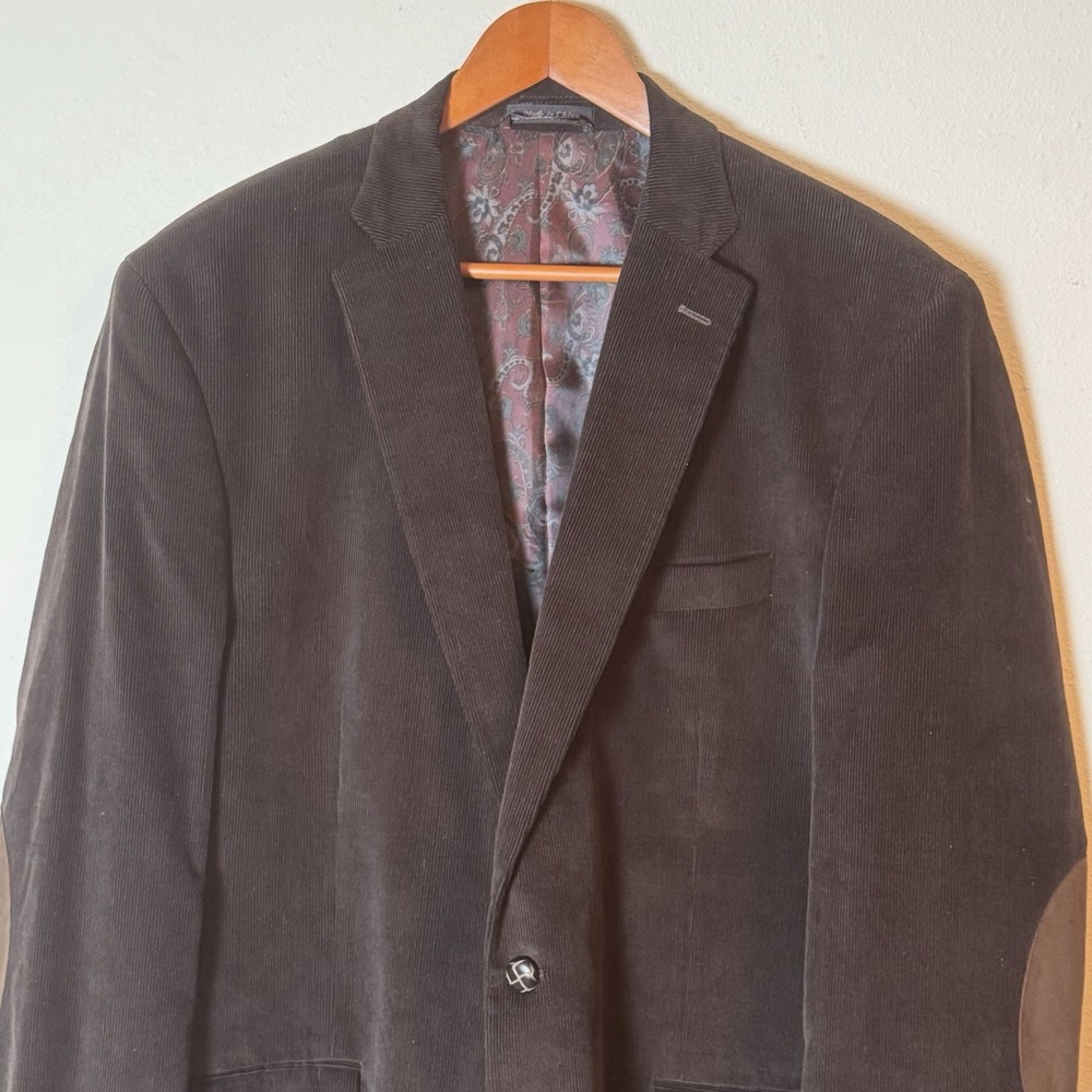 Lauren Ralph Lauren Corduroy Blazer Jacket Men's 46L Brown Elbow Patch